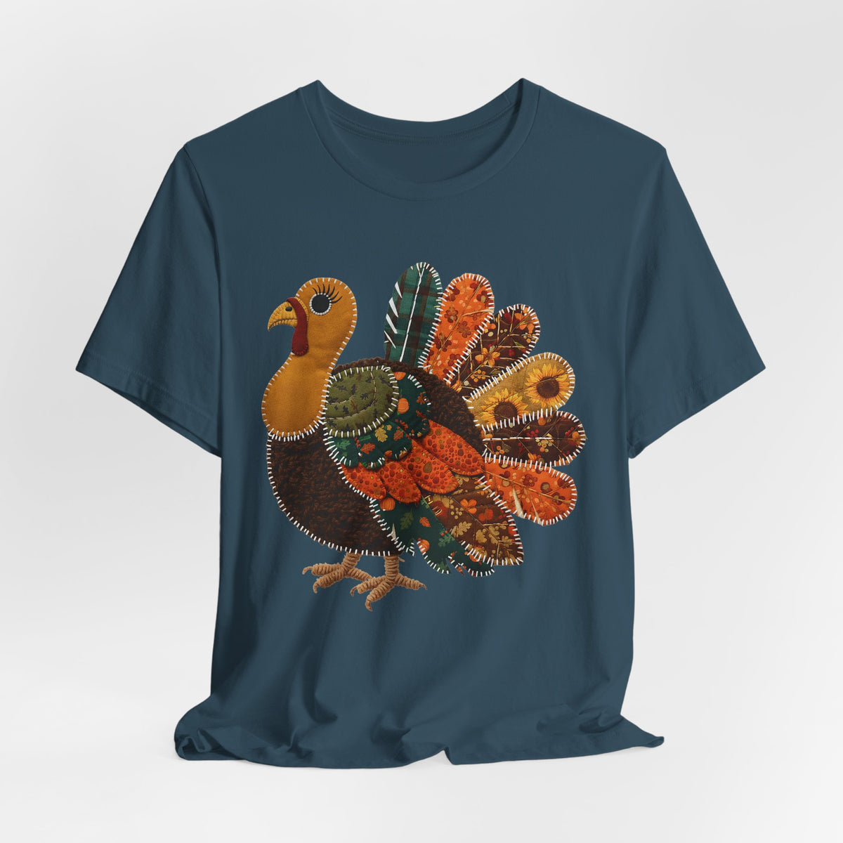 Patchwork Turkey - Thanksgiving Graphic Tee