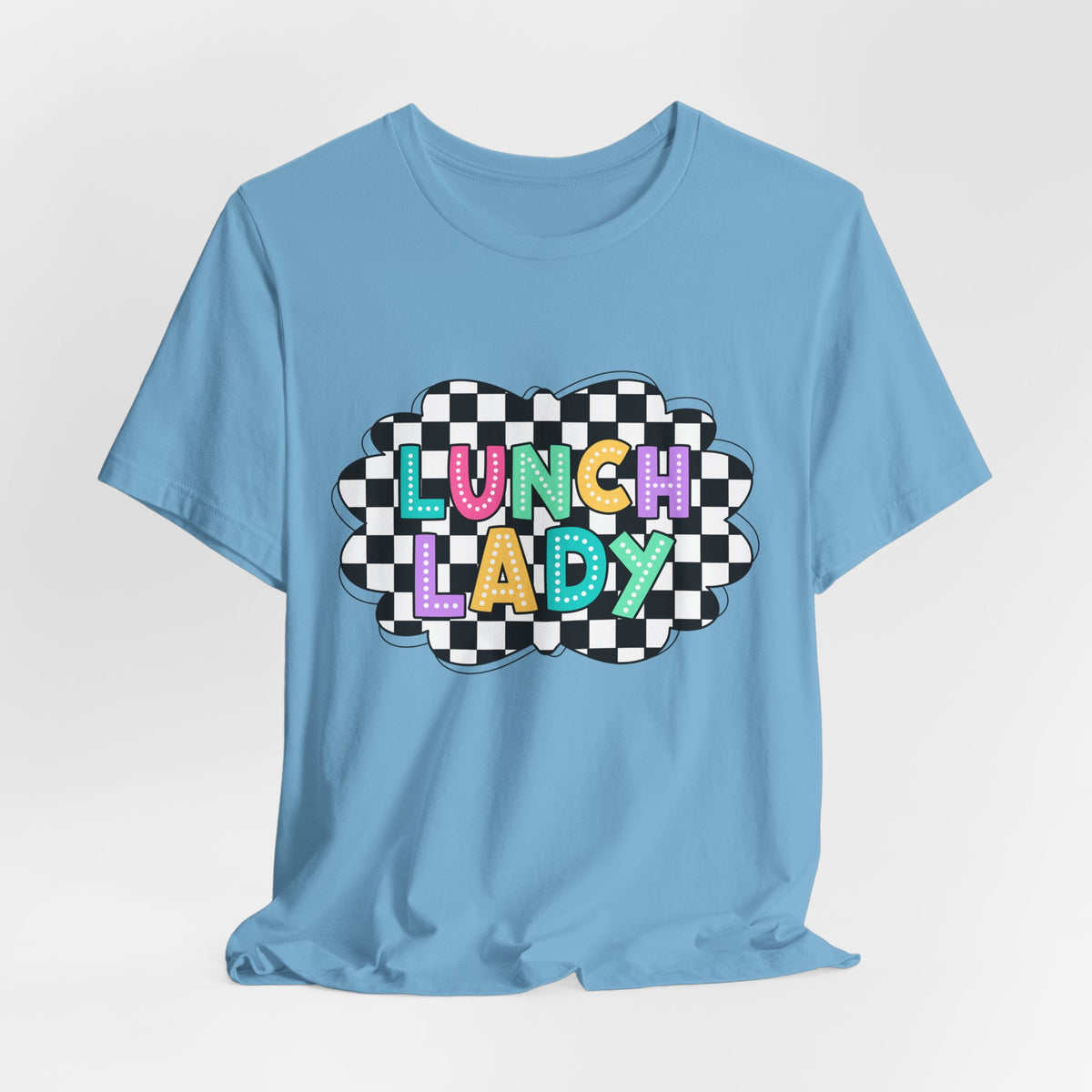 Lunch Lady T-Shirt — Retro Checkerboard Graphic Tee for School Staff & Cafeteria Heroes
