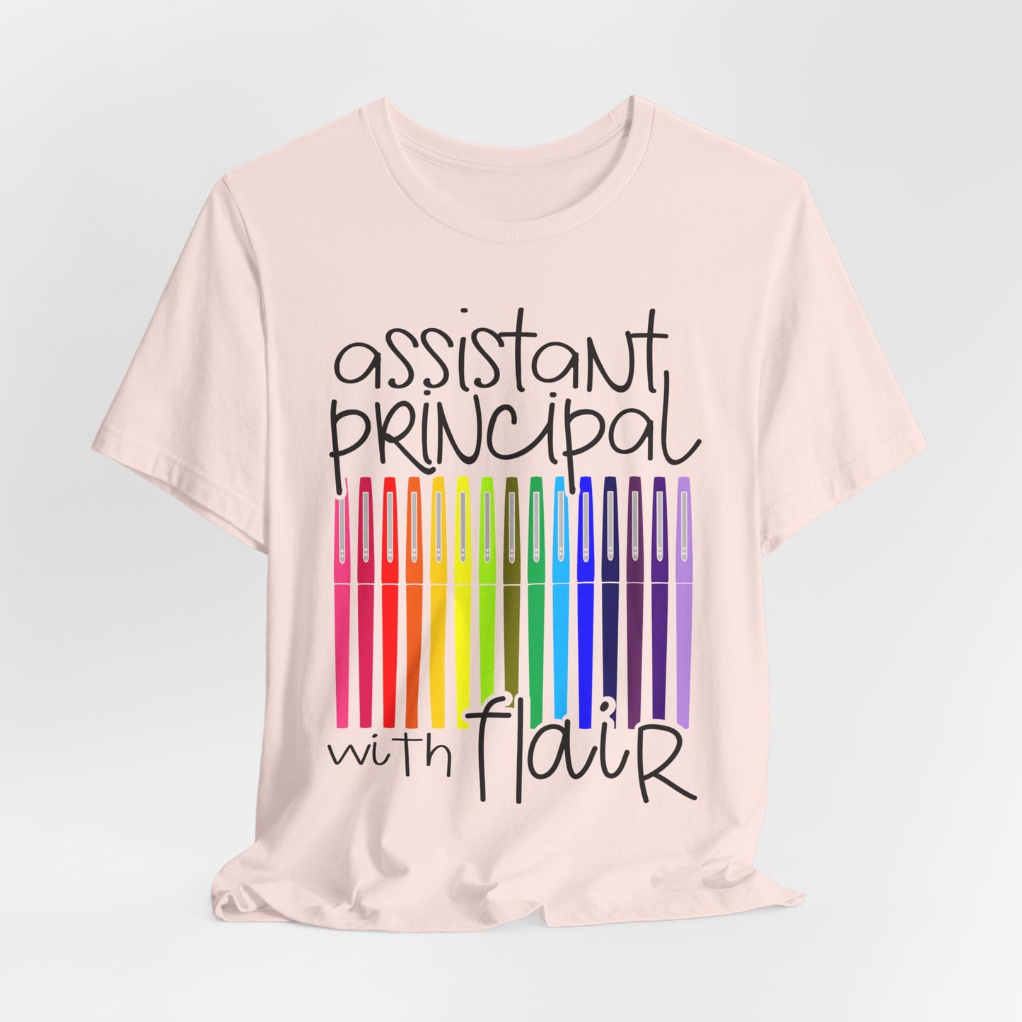 Rainbow Flair Pen School Staff Tee - Assistant Principal With Flair