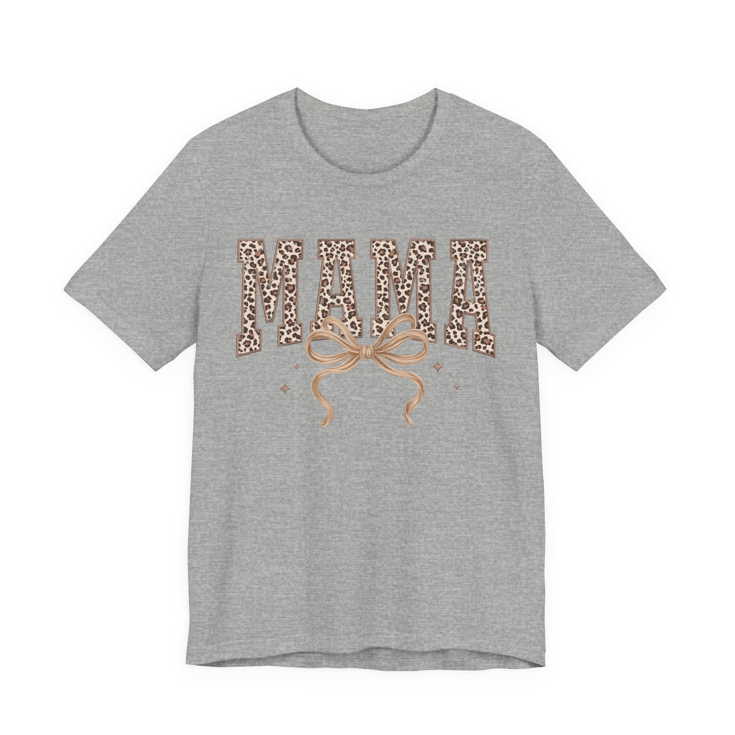 Mama Leopard Print Tee — Floral Bow Mother's Day Shirt