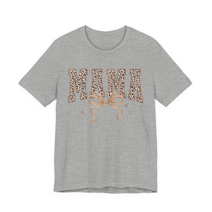 Mama Leopard Print Tee — Floral Bow Mother's Day Shirt