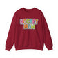 Colorful Dalmation Print Hockey Mom Crewneck Sweatshirt