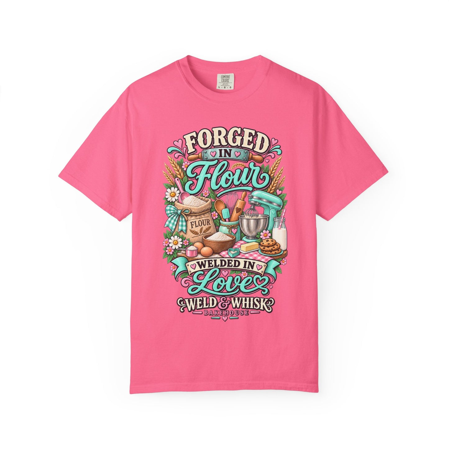 Baking T-Shirt - "Forged in Flour, Welded in Love" Vintage Kitchen Tee