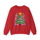 Cute Yarn Christmas Tree, Candy Cane & Ornaments Holiday Crewneck Sweatshirt