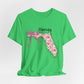 Florida Floral State Tee —Pink Bow & Script
