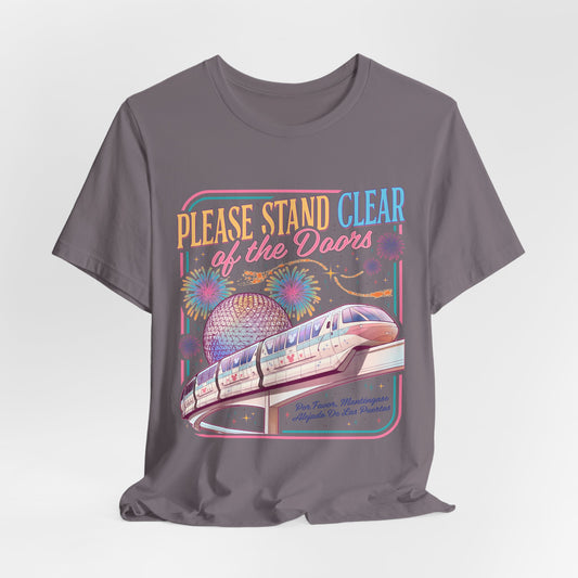 Please Stand Clear of the Doors Monorail T-Shirt — Retro Park Tee