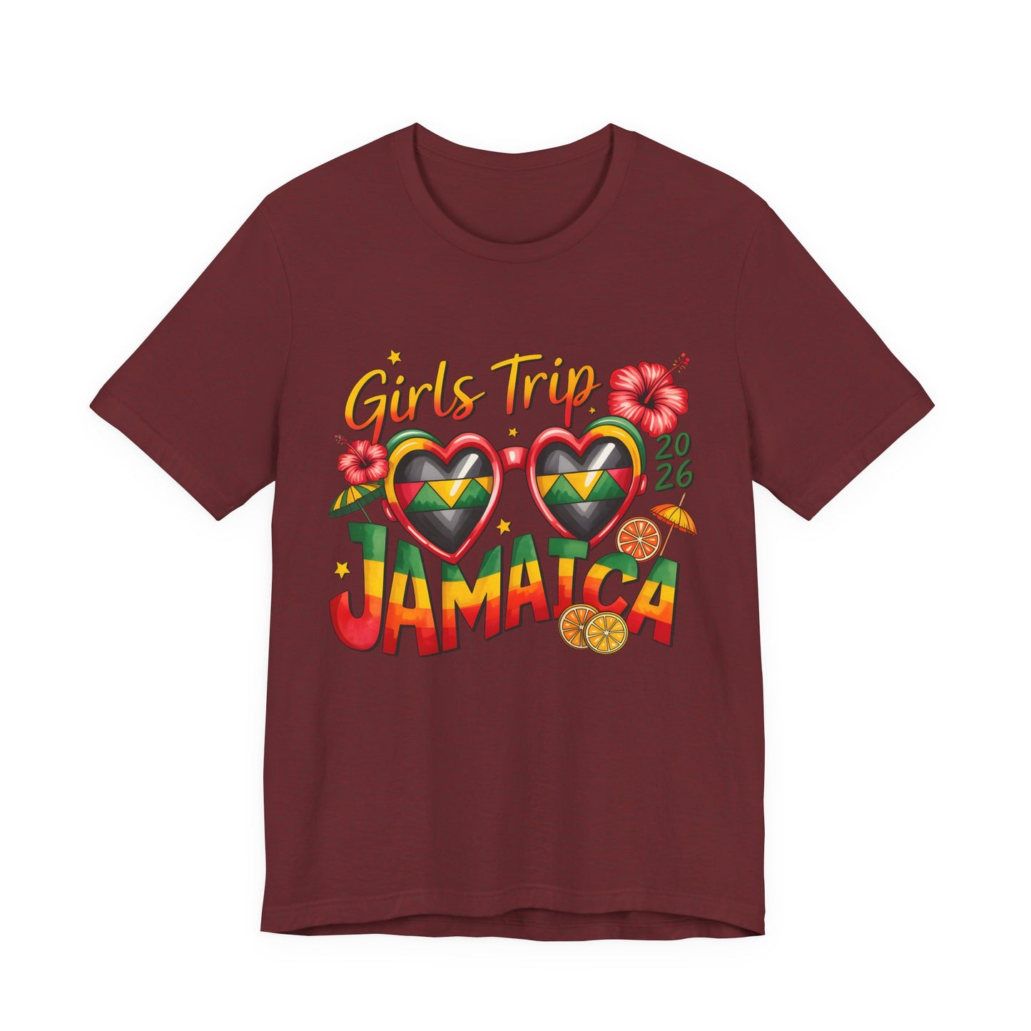 Jamaica Girls Trip T-Shirt 2026 – Tropical Heart Sunglasses Beach Tee