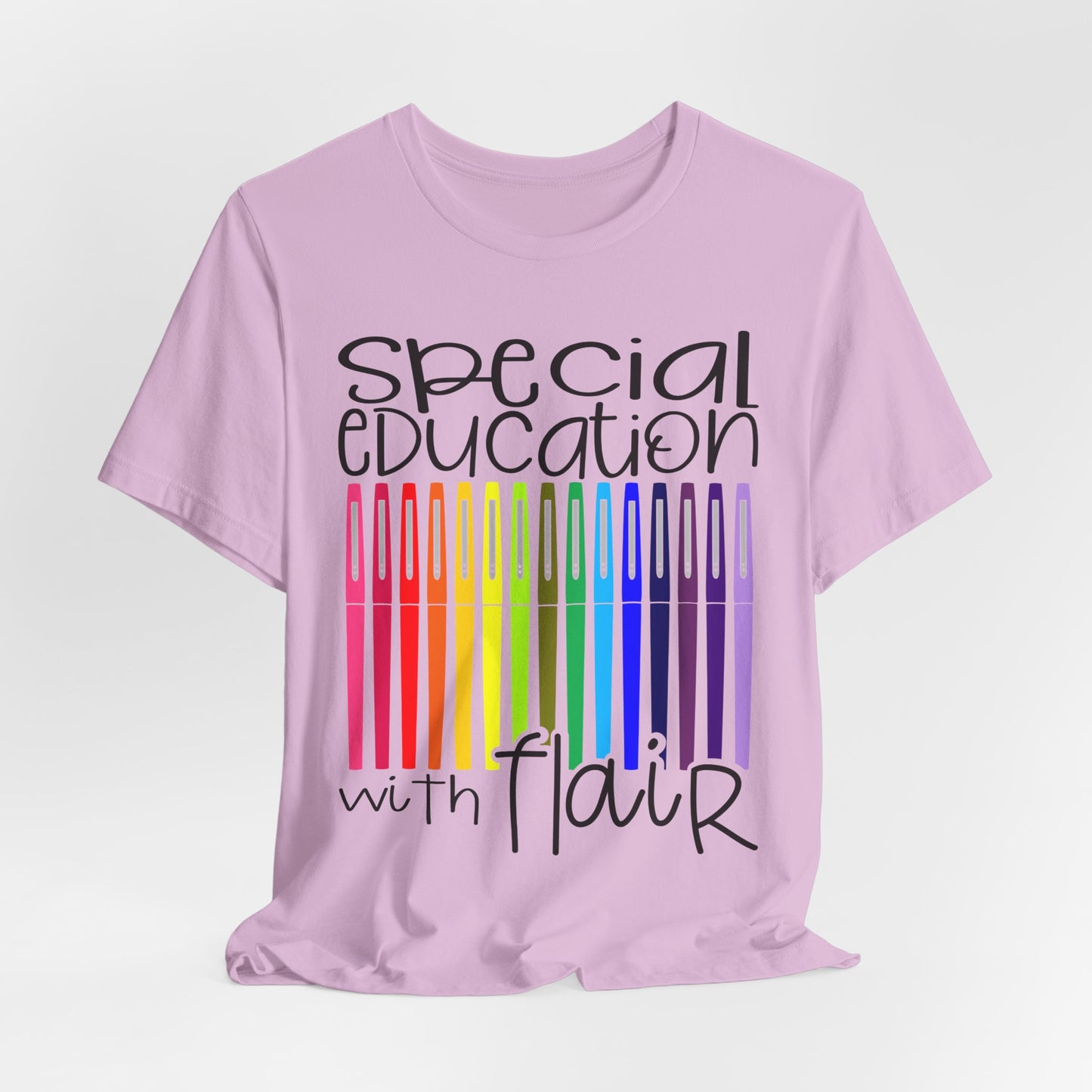 Rainbow Flair Pen School Staff Tee - Special Education With Flair
