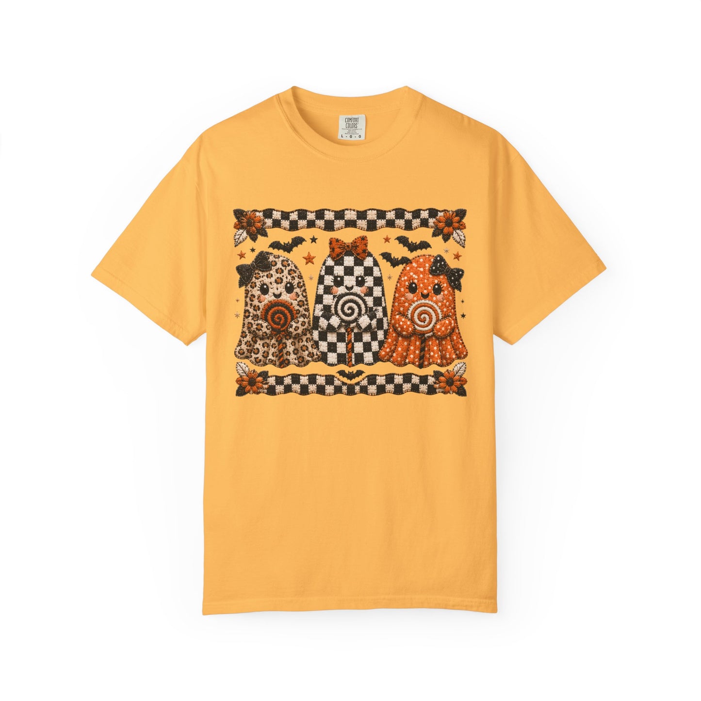 Spooky Halloween Folk Art Trio Ghosts T-Shirt