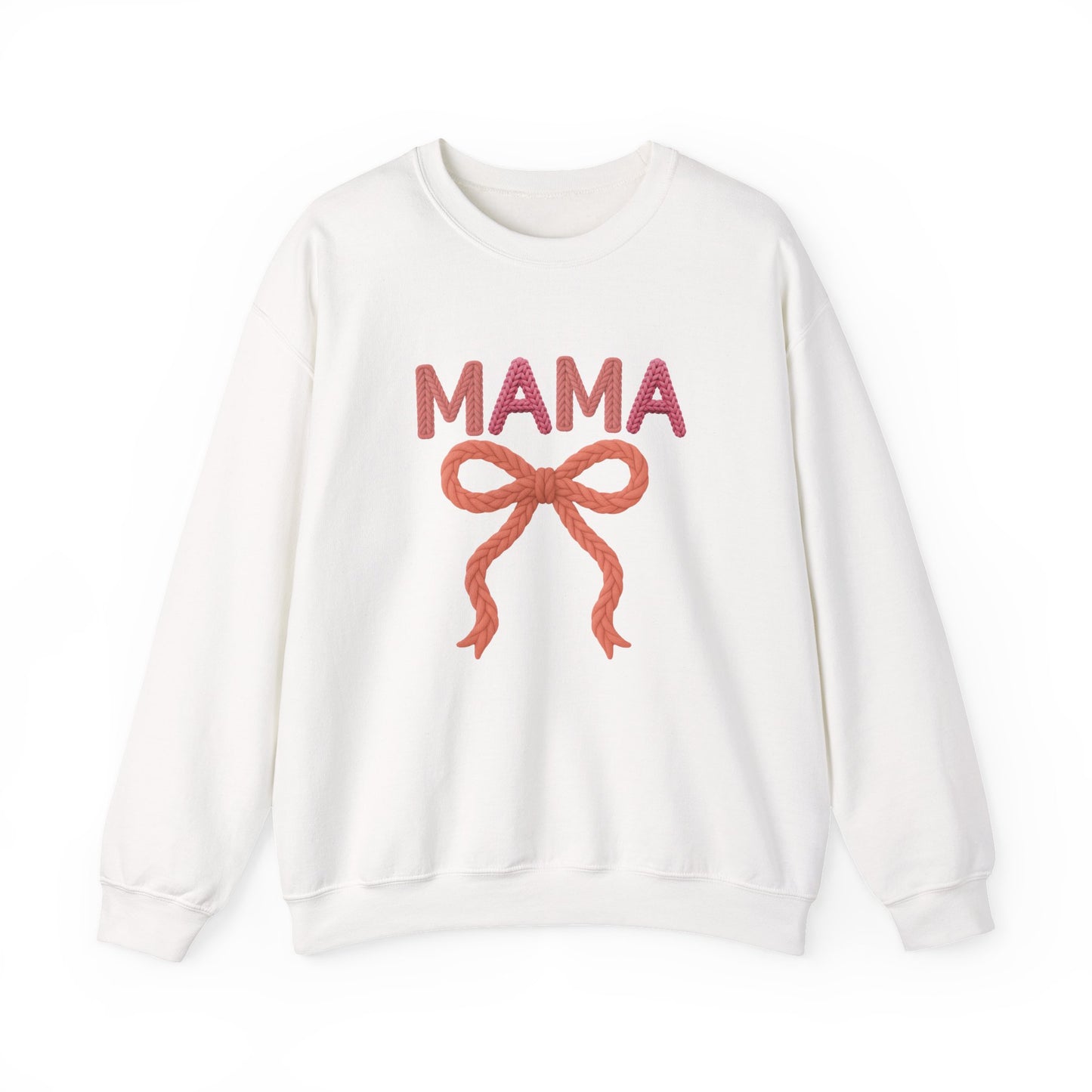 Faux Yarn Mama Ribbon Crewneck Sweatshirt