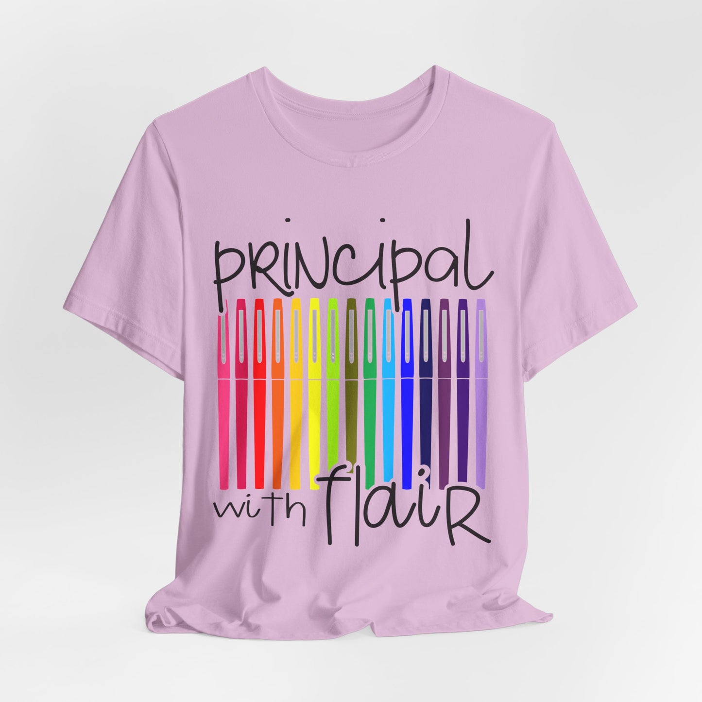 Copy of Rainbow Flair Pen School Staff Tee - Principal With Flair