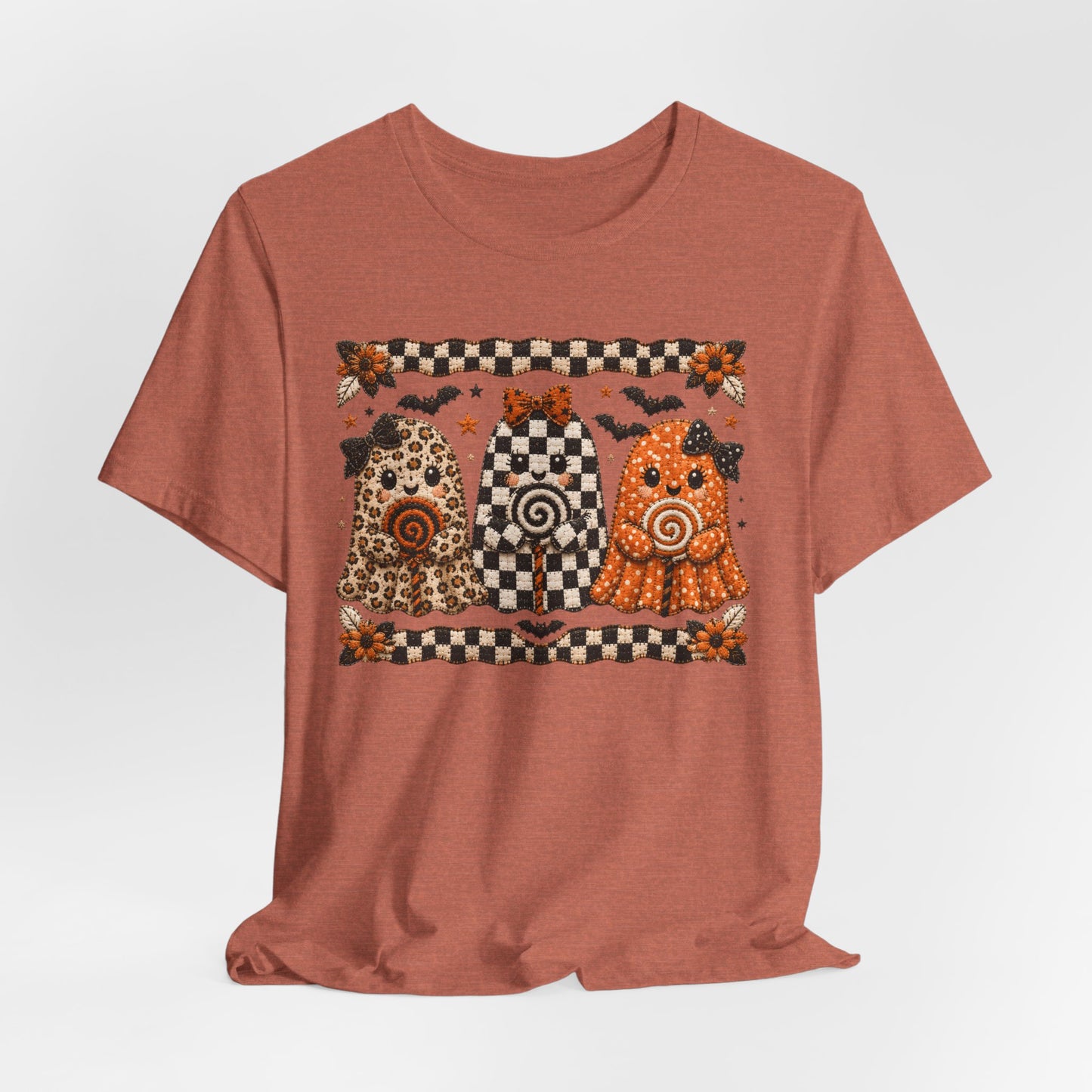 Spooky Halloween Folk Art Ghost Trio T-Shirt