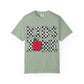 Kids Zone T-Shirt — Checkerboard Text with Cute Apple Graphic