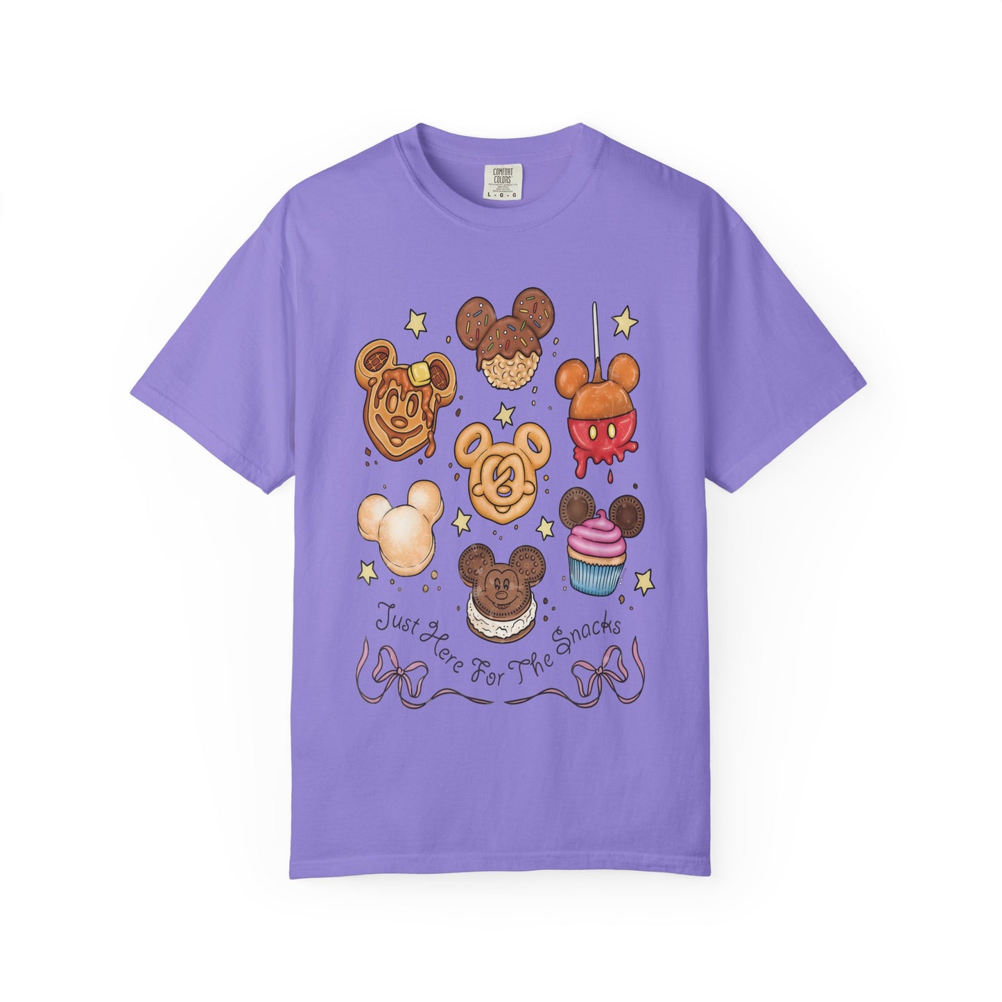 Cute Snack Character T-Shirt — “Just Here for the Snacks” Graphic Tee