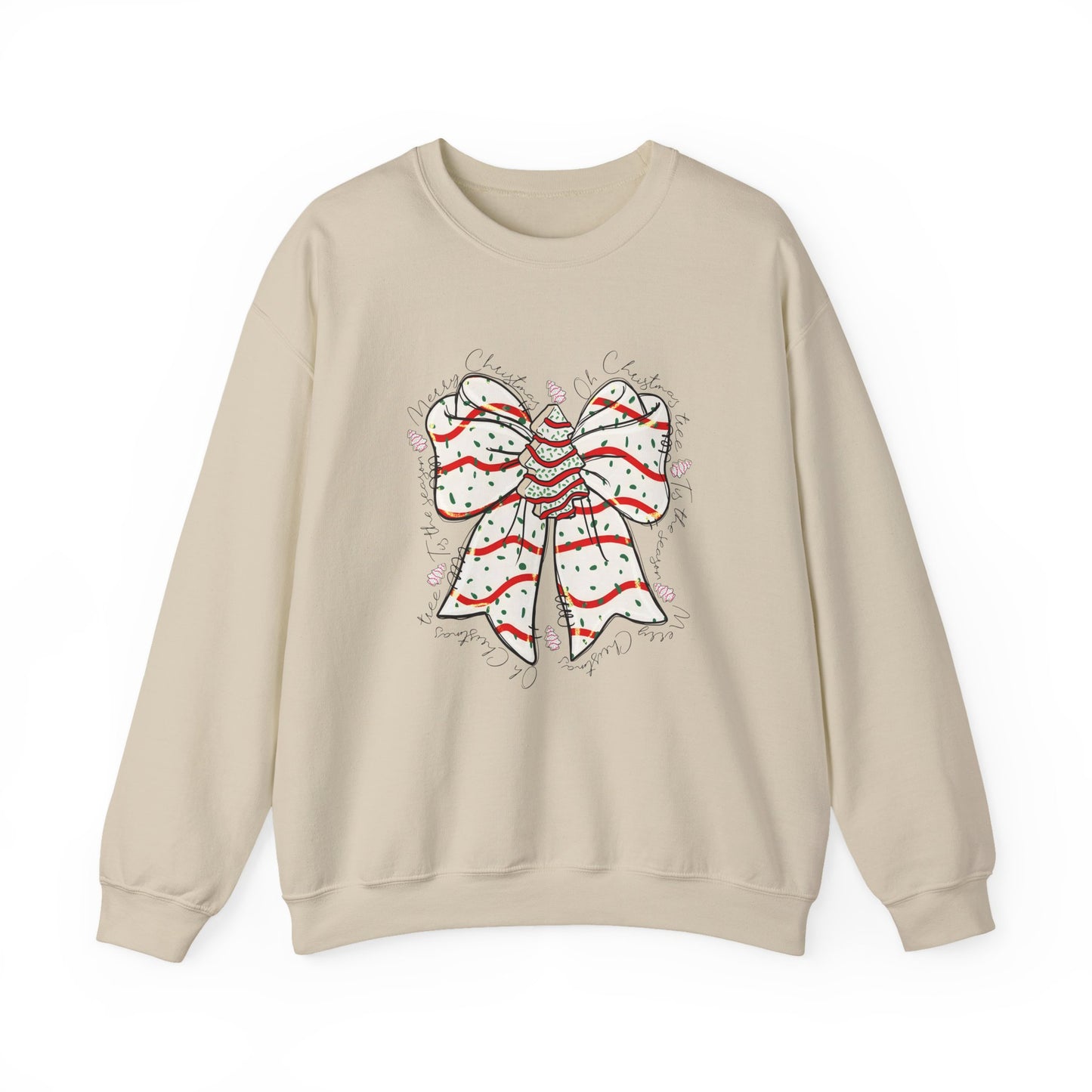 Christmas Tree Cake Bow Christmas Crewneck
