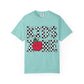 Kids Zone T-Shirt — Checkerboard Text with Cute Apple Graphic