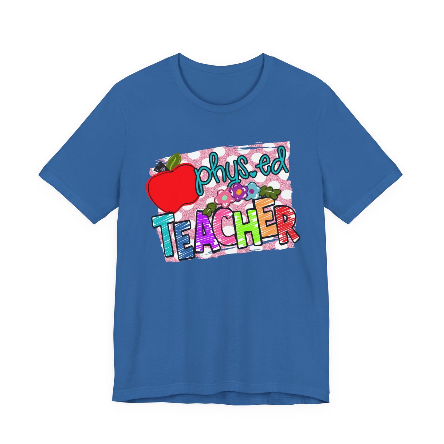 Colorful Faux Glitter Tee - PE Teacher