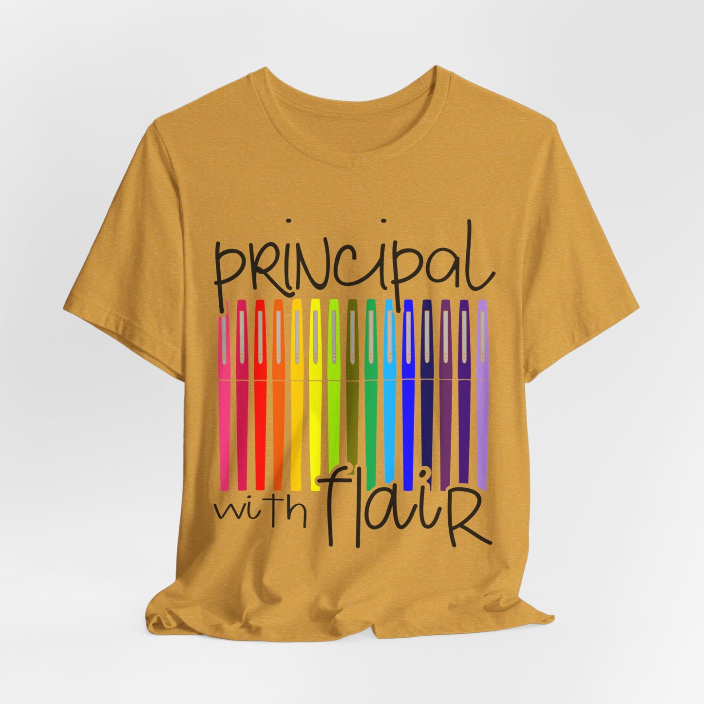 Copy of Rainbow Flair Pen School Staff Tee - Principal With Flair