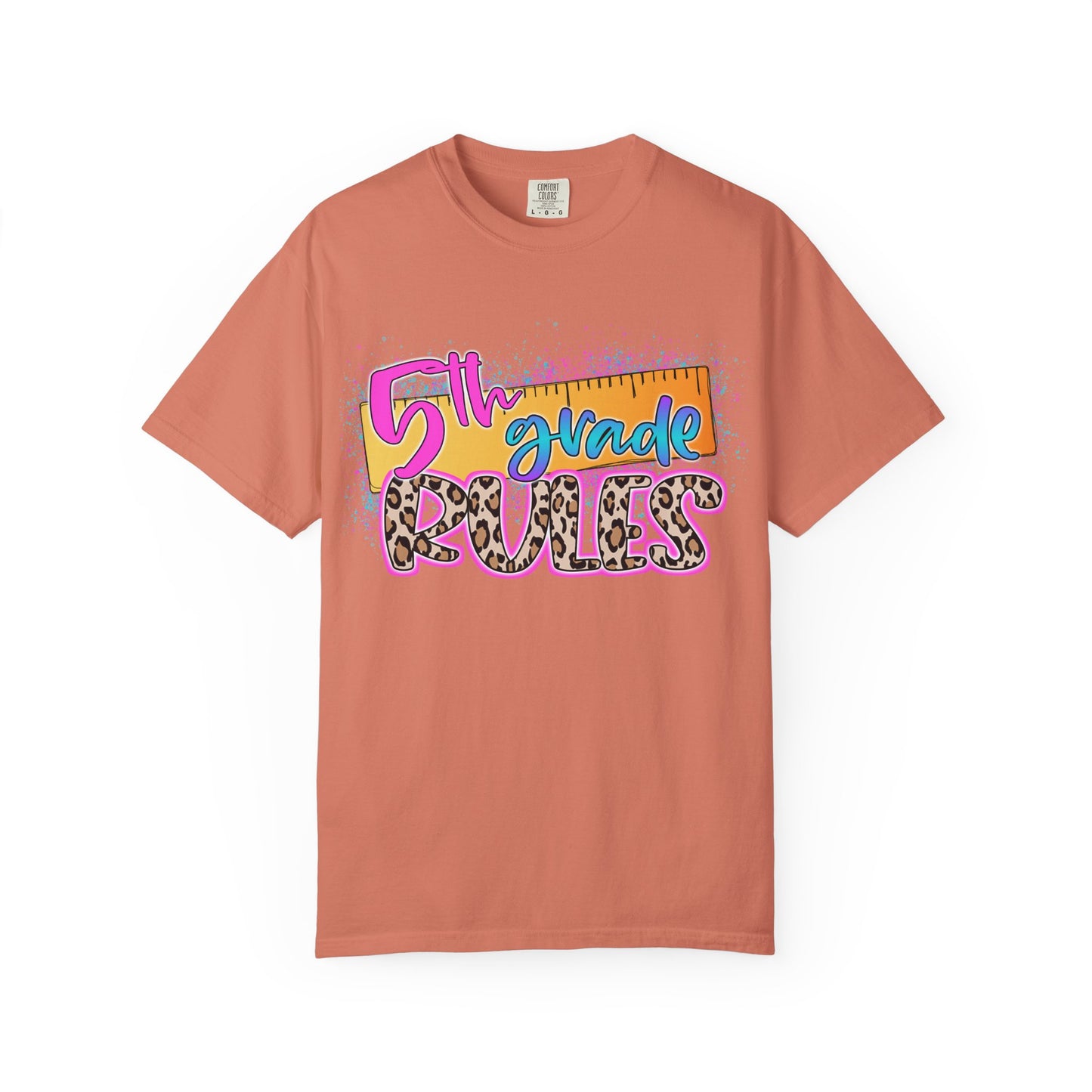 Fifth Grade Rules T-Shirt, Fun Shirt, Unisex Garment-Dyed Tee, Back to School Top, Teacher Gift