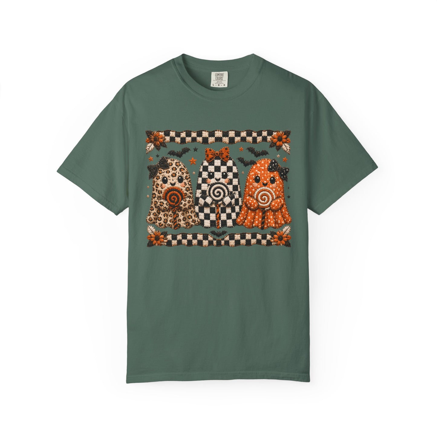 Spooky Halloween Folk Art Trio Ghosts T-Shirt