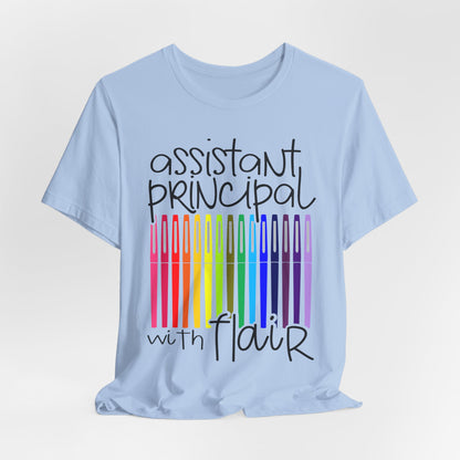 Rainbow Flair Pen School Staff Tee - Assistant Principal With Flair