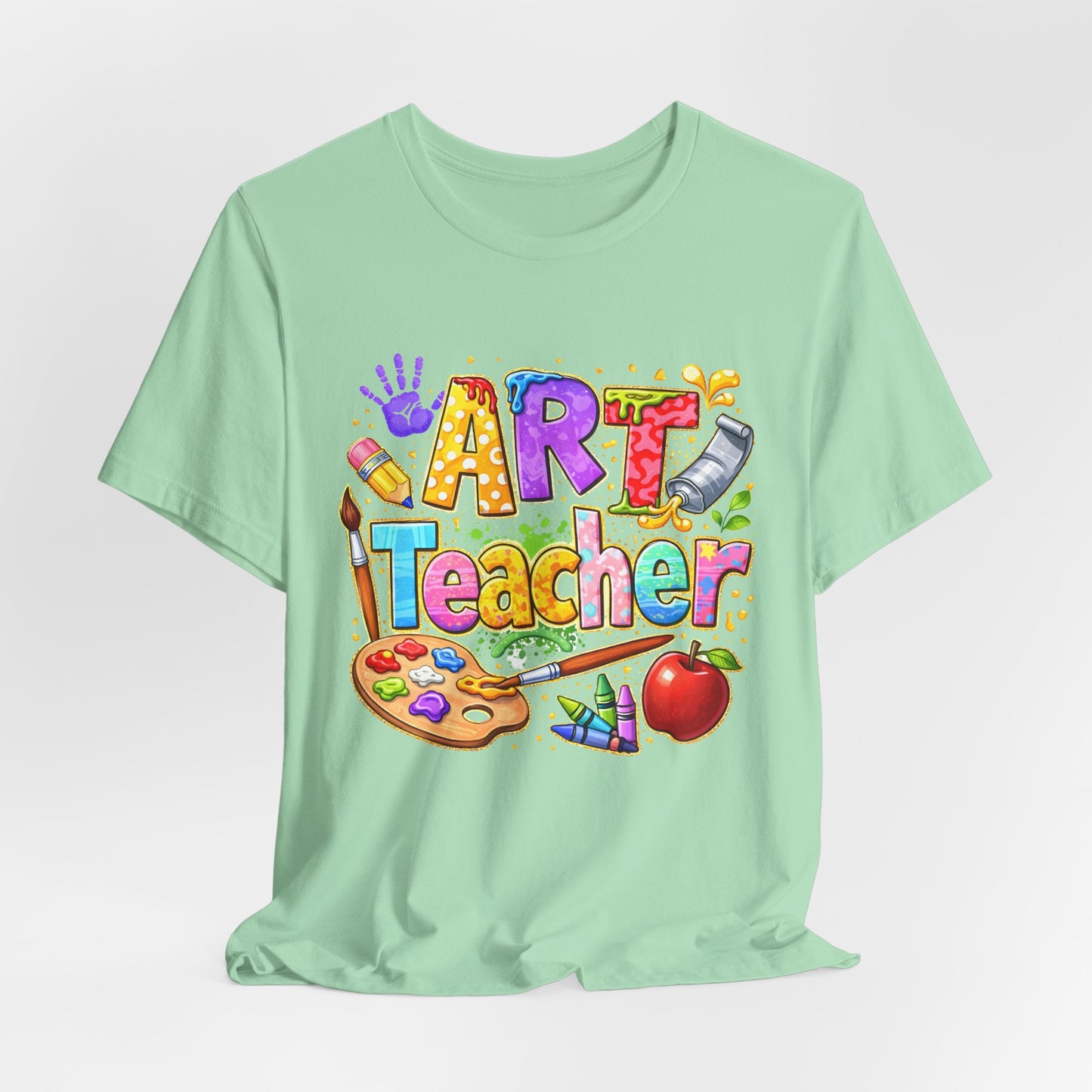 Colorful Palette & Supplies Art Teacher Tee