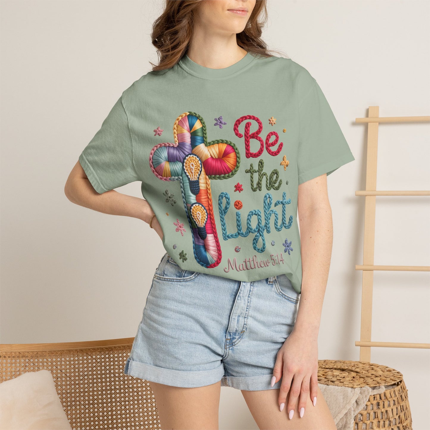 Be the Light T-Shirt — Matthew 5:14 Christian Cross Tee