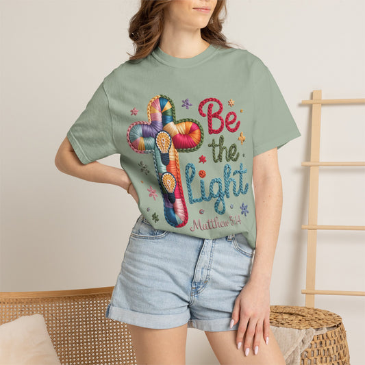 Be the Light T-Shirt — Matthew 5:14 Christian Cross Tee