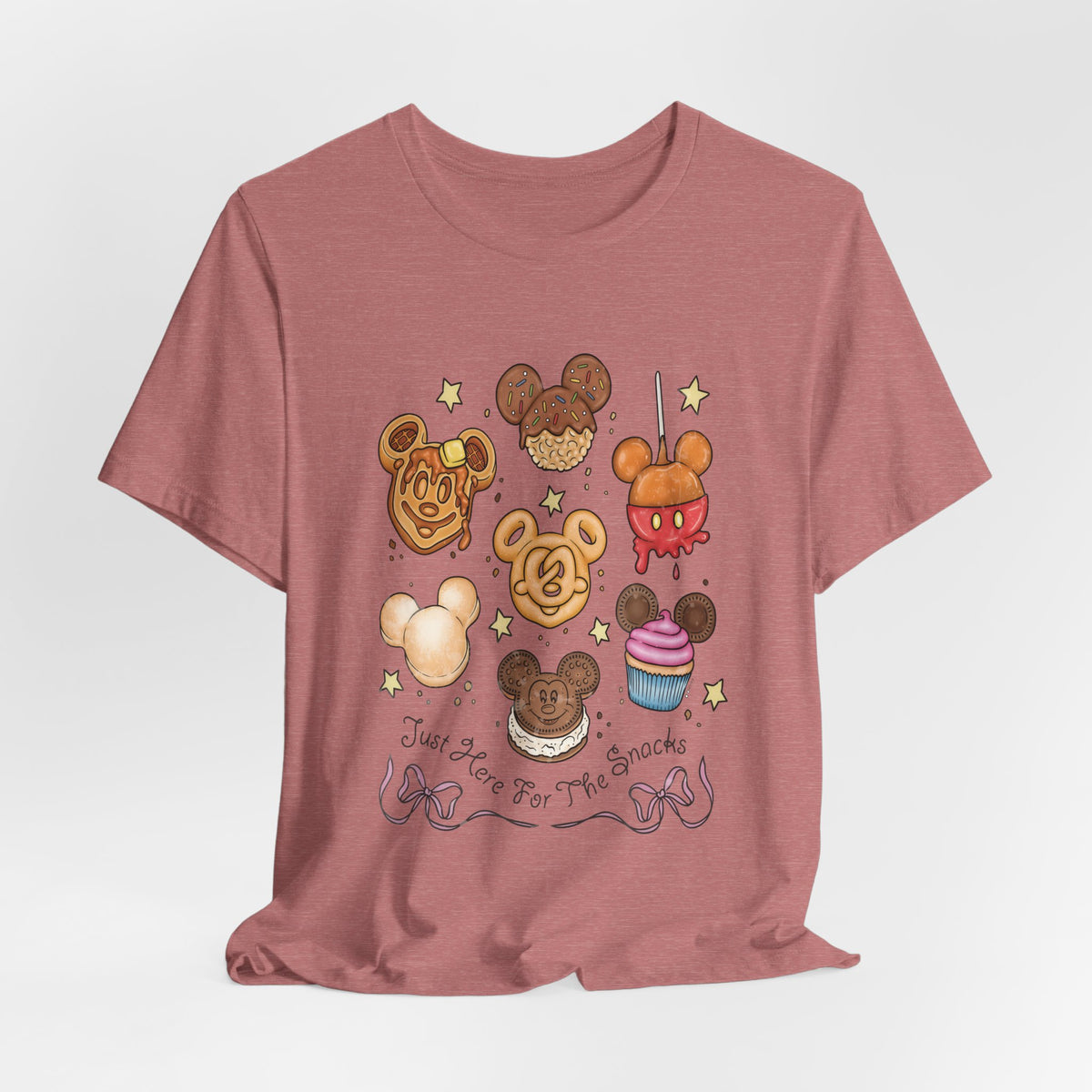 Snack Character T-Shirt — “Just Here for the Snacks” Graphic Tee