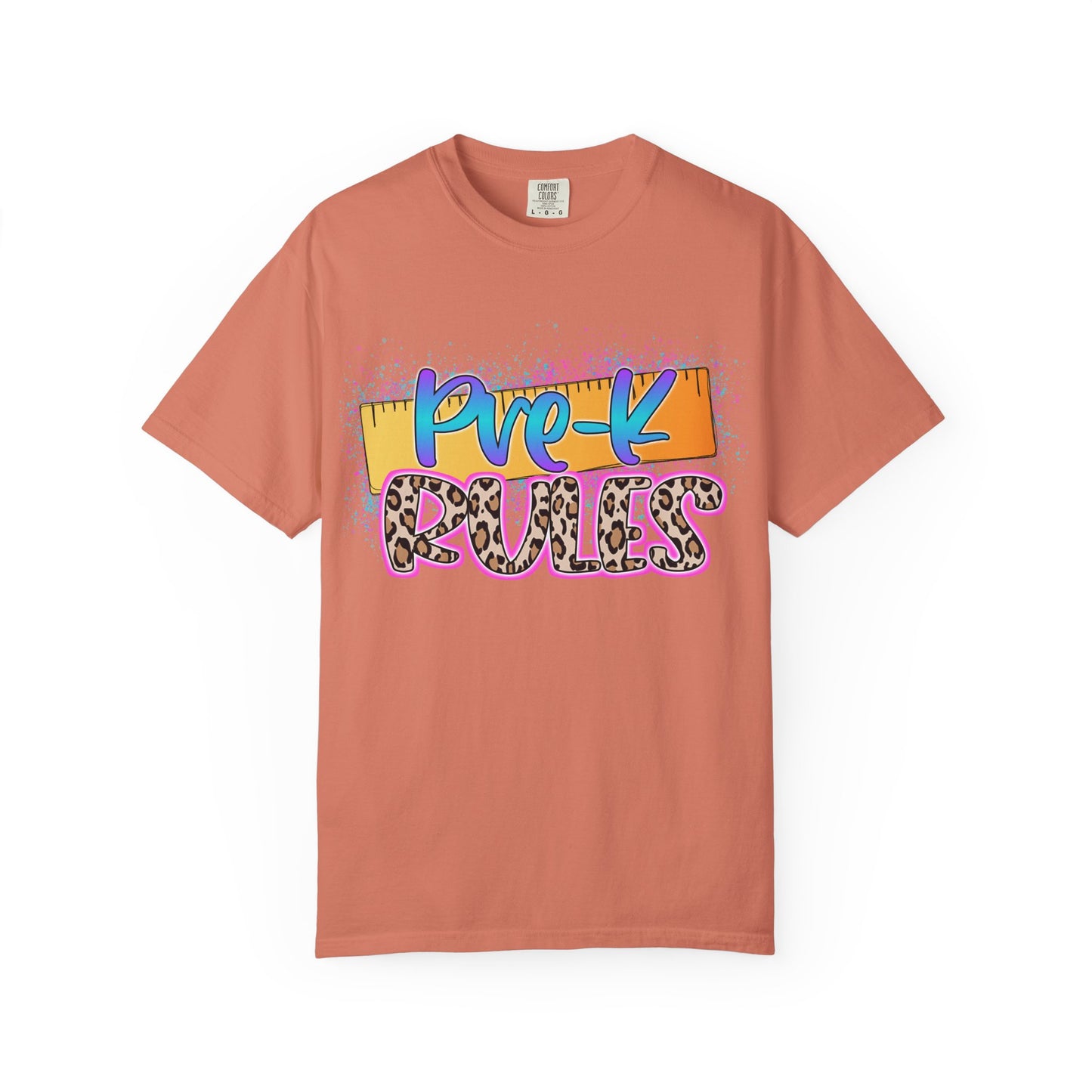 Pre-K Rules T-Shirt, Fun Preschool Shirt, Unisex Garment-Dyed Tee, Back to School Top, Teacher Gift