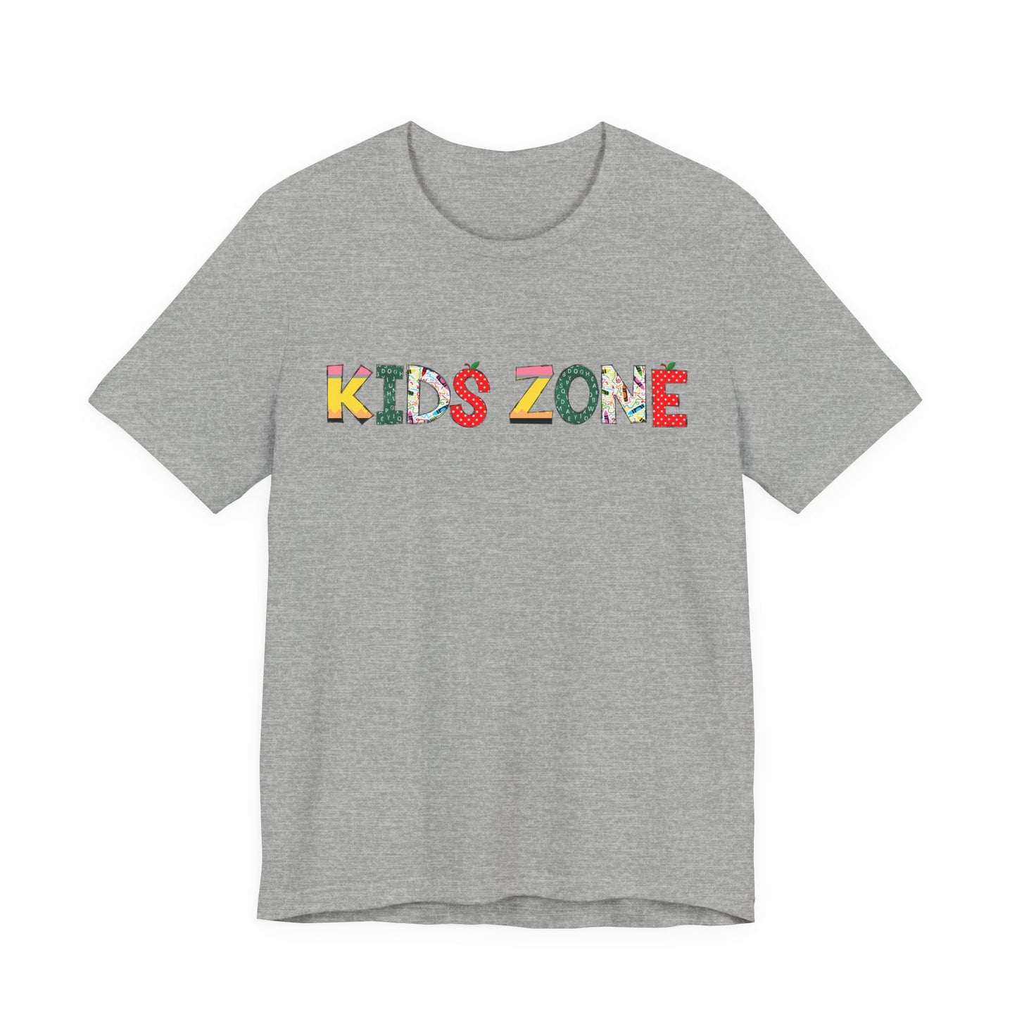 Kids Zone Daycare T-Shirt — School Print Lettering