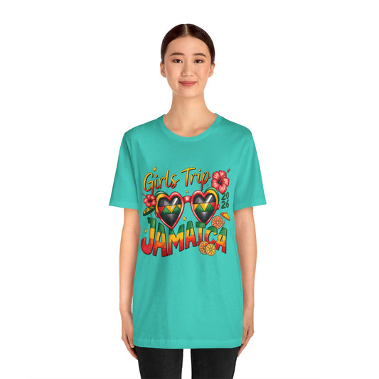 Jamaica Girls Trip T-Shirt 2026 – Tropical Heart Sunglasses Beach Tee