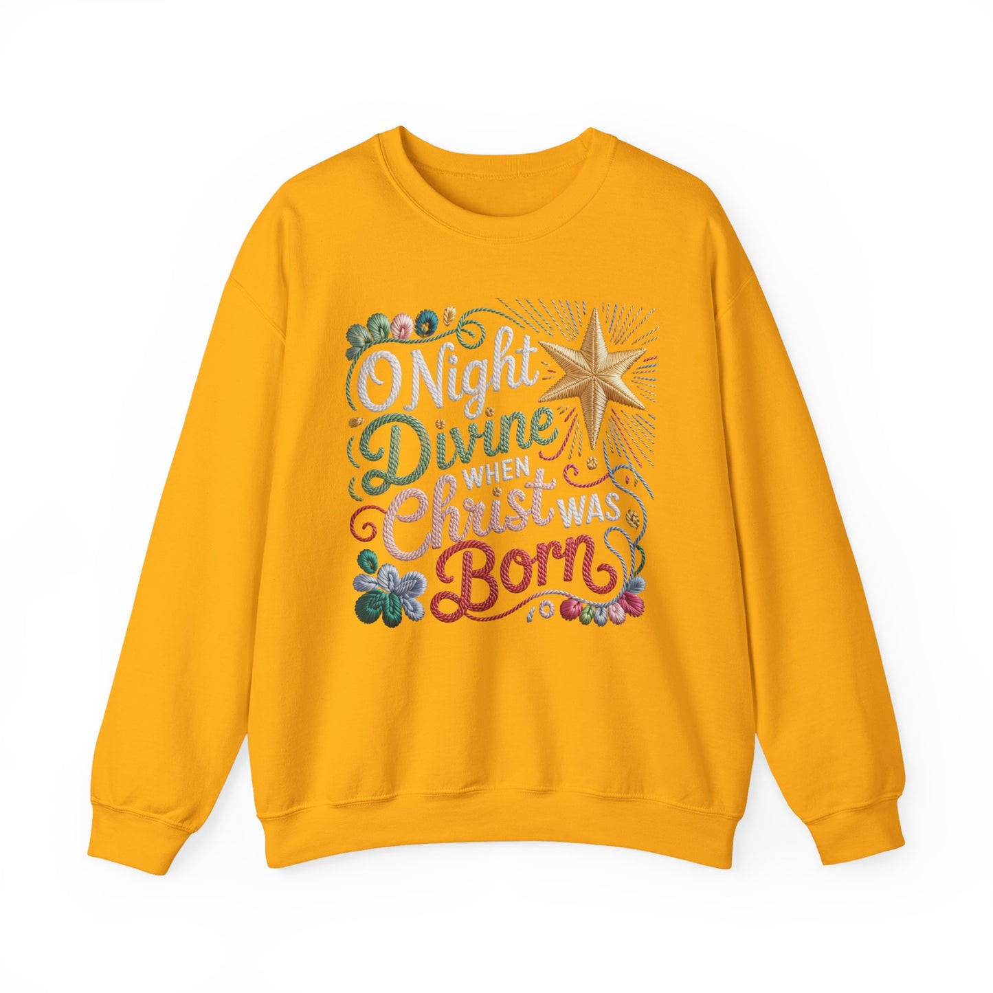 O Holy Night Divine Christmas Star Holiday Sweatshirt Christmas Crewneck