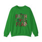 Faith Over Fear Faux Yarn Sweatshirt Holiday Crewneck