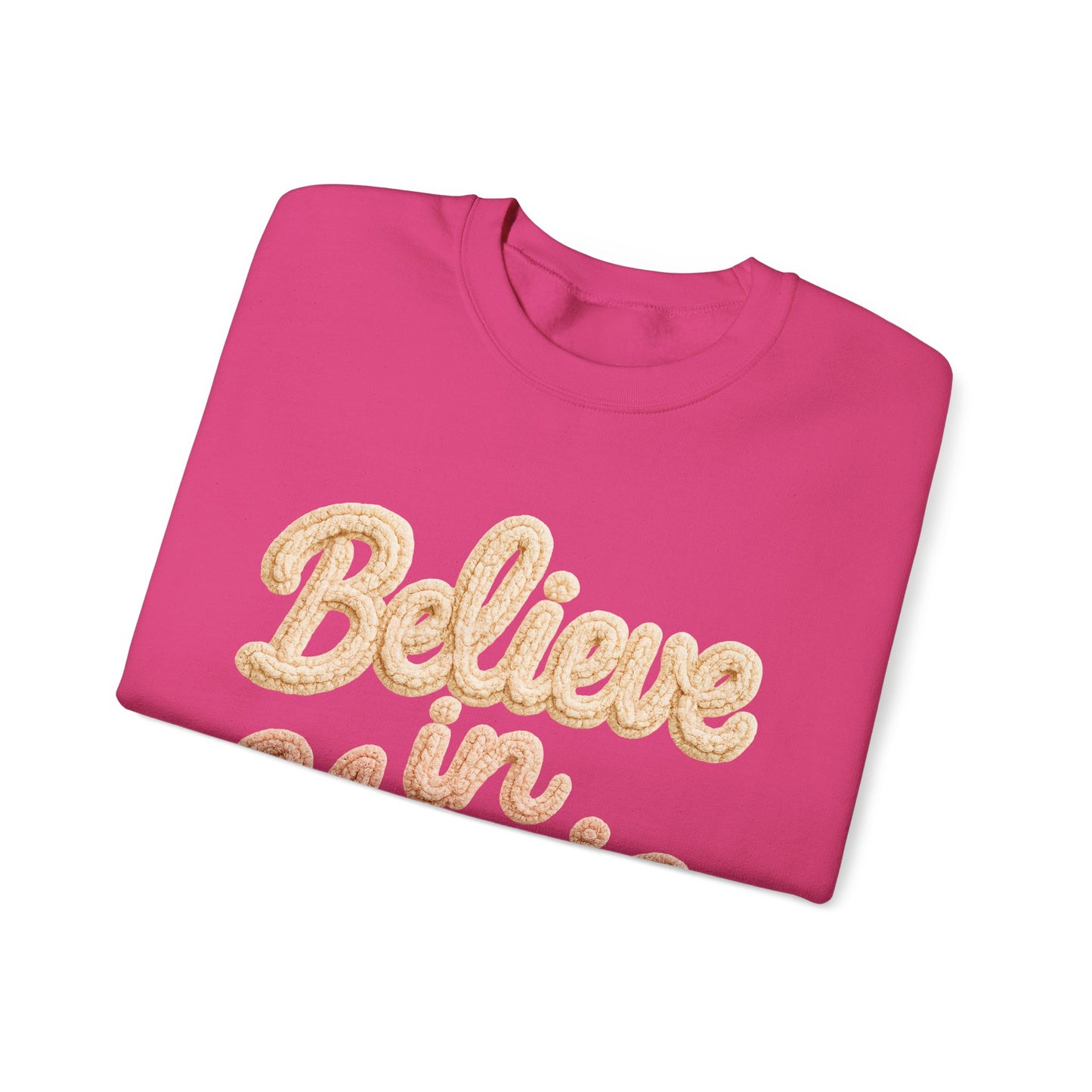 Believe in Magic Cozy Pastel Crewneck Christmas Sweatshirt