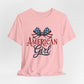 American Girl Patriotic T-shirt with Bow Design