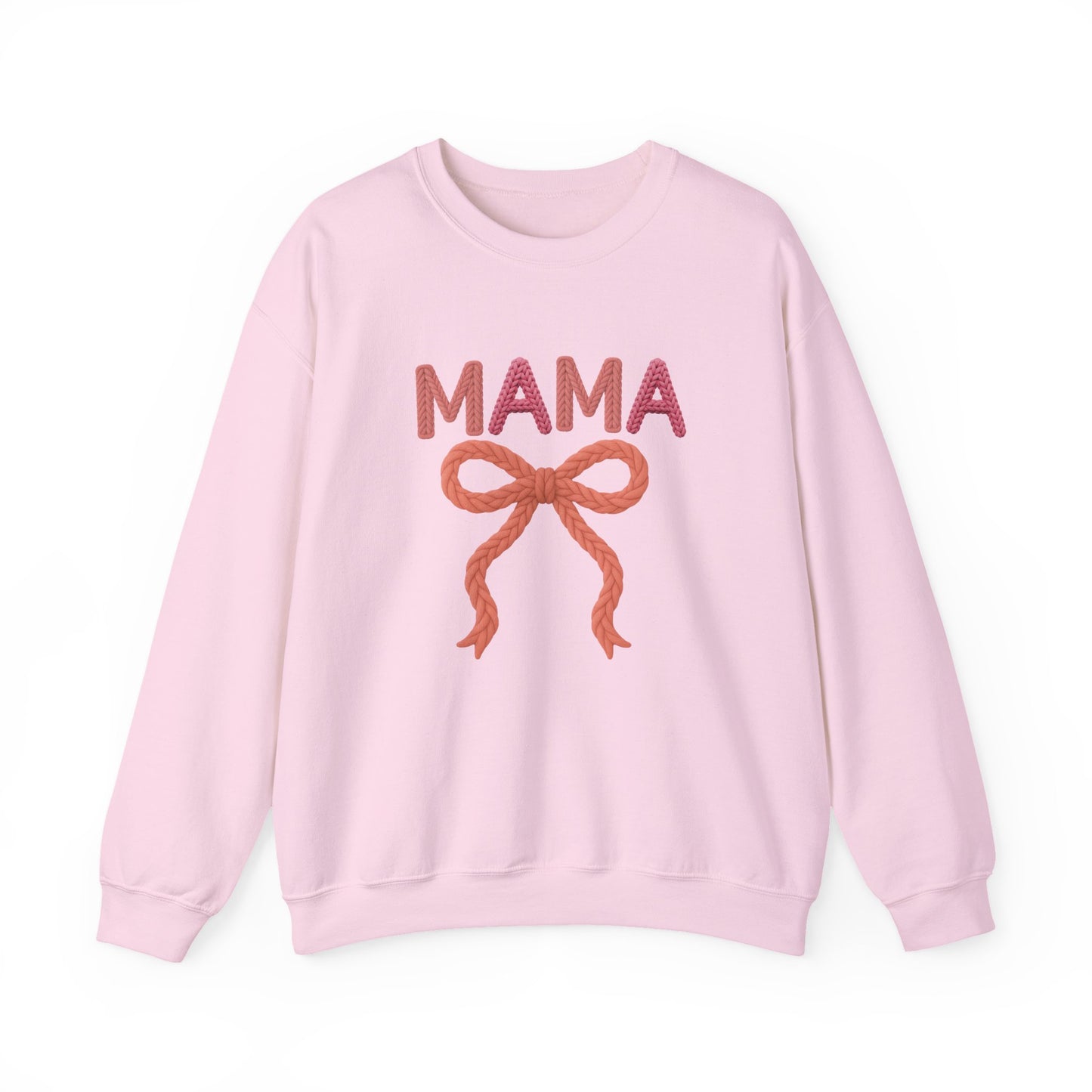 Faux Yarn Mama Ribbon Crewneck Sweatshirt