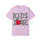 Kids Zone T-Shirt — Checkerboard Text with Cute Apple Graphic