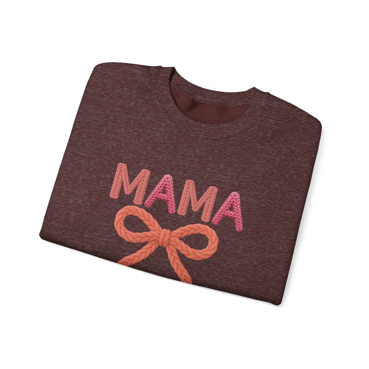 Faux Yarn Mama Ribbon Crewneck Sweatshirt