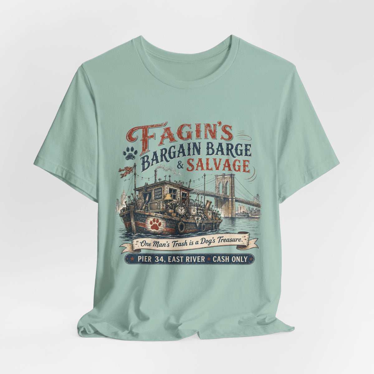 Fagin’s Bargain Barge Tee — Vintage Salvage Pier 34 East River Graphic Shirt