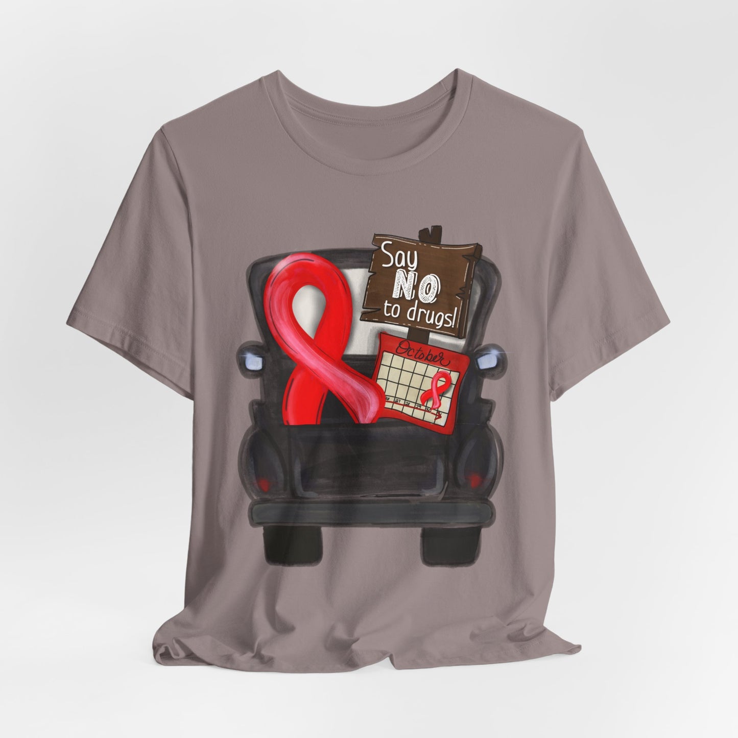 Say No to Drugs Red Ribbon Tee — Anti-Drug Awareness