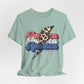 Patriotic Leopard Print America, Born & Raised - Graphic Tee