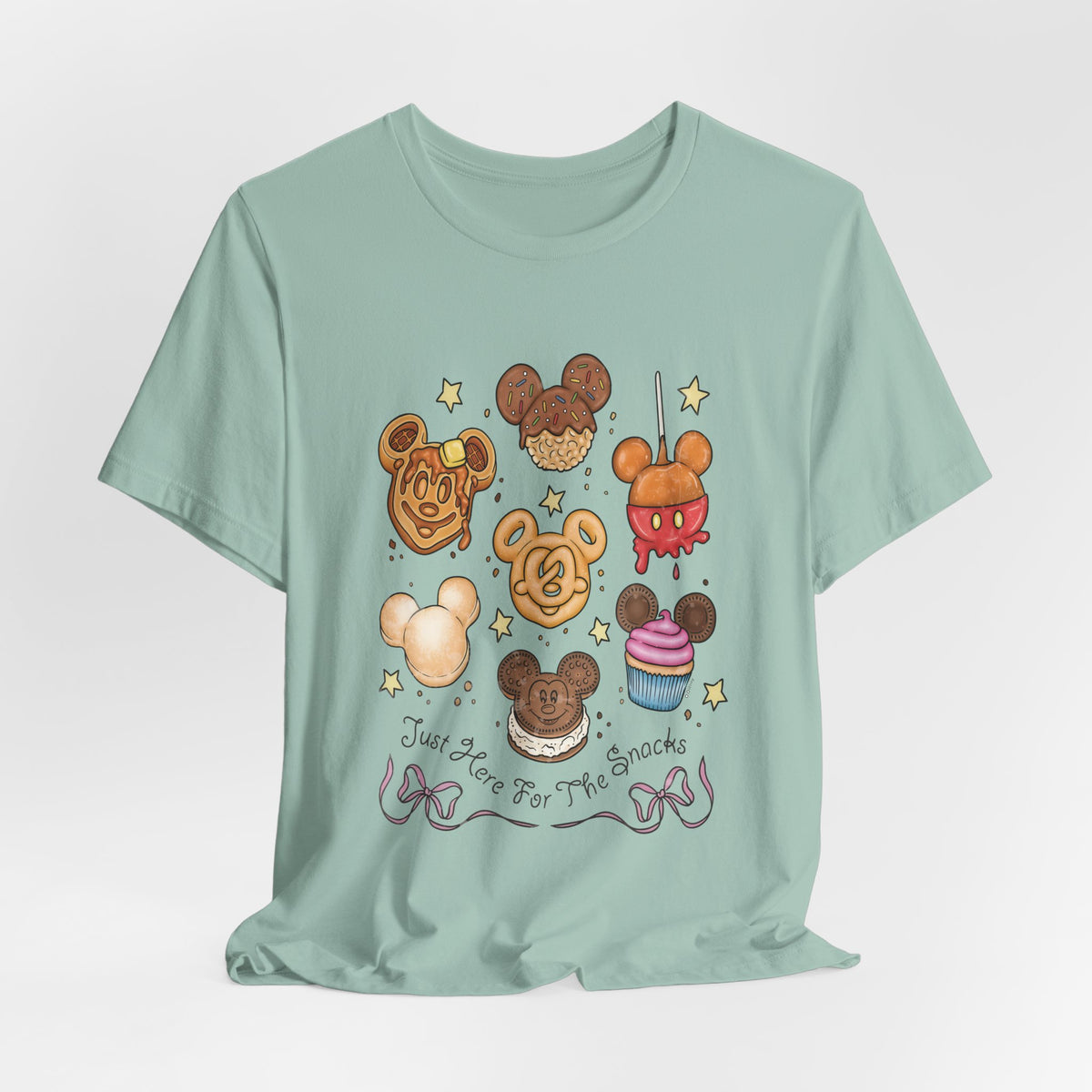 Snack Character T-Shirt — “Just Here for the Snacks” Graphic Tee