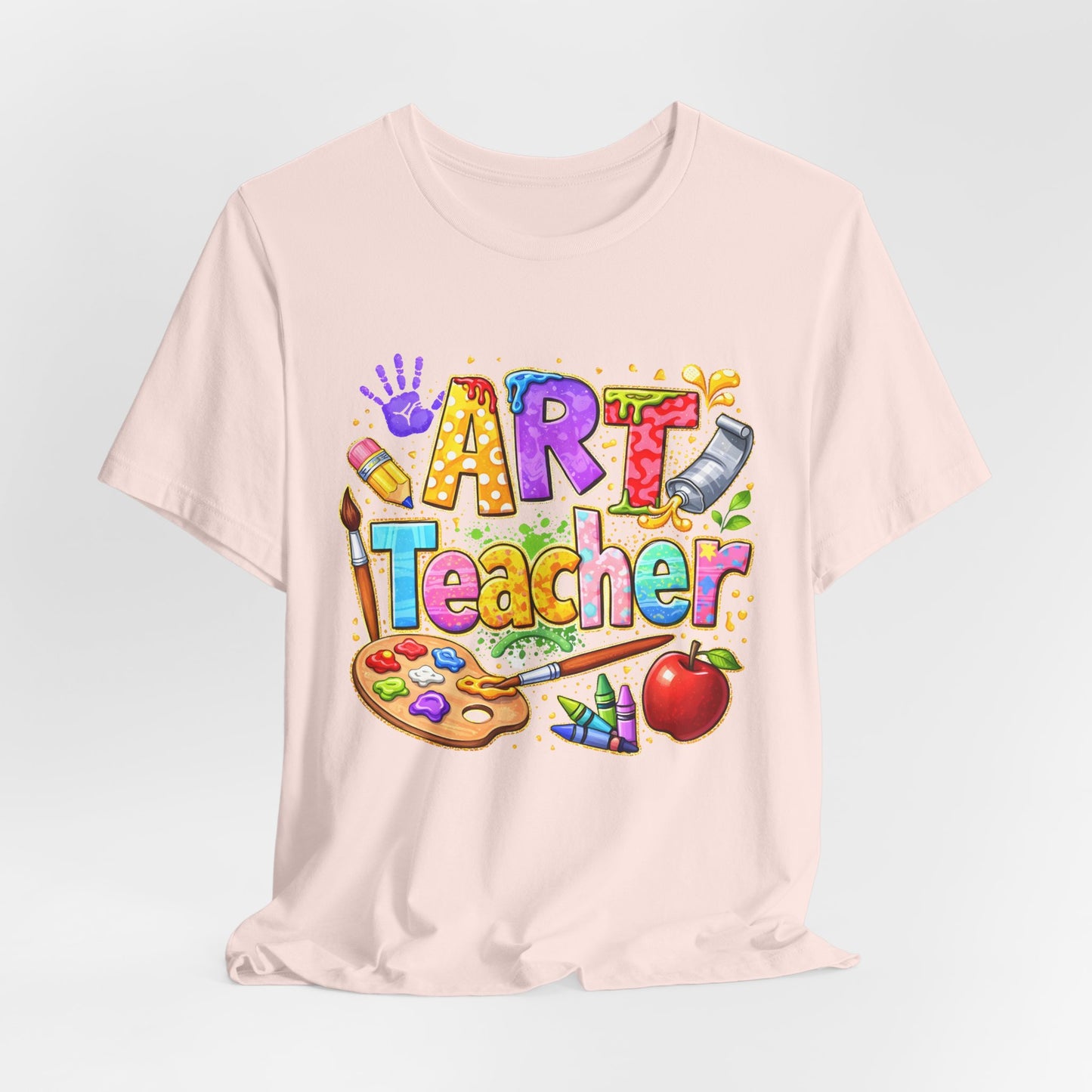Colorful Palette & Supplies Art Teacher Tee