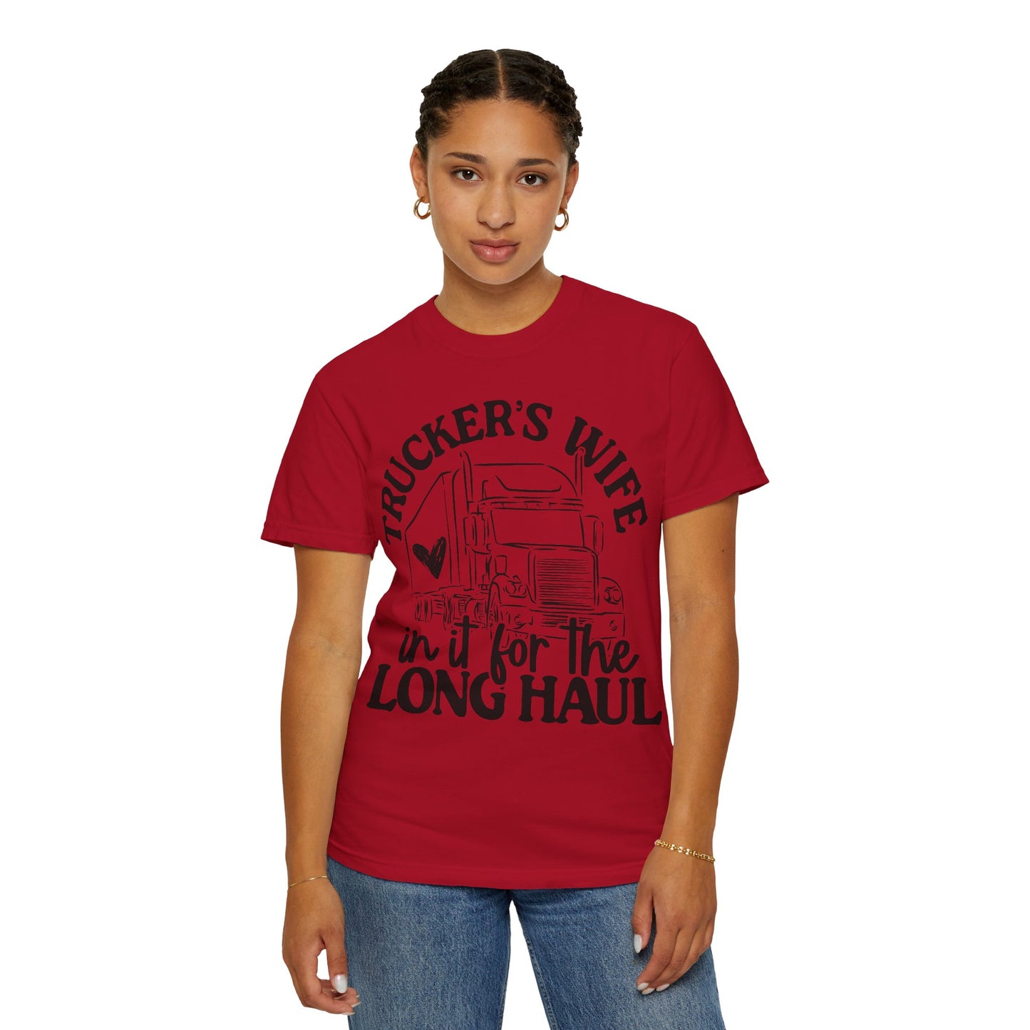 Trucker's Wife Unisex Tee - Long Haul Love, Gift for Truckers, Supportive Partner Shirt, Casual Wear, Driving Enthusiast Apparel