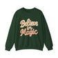 Believe in Magic Cozy Pastel Crewneck Christmas Sweatshirt