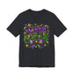 Mardi Gras Tee — Festive Purple, Green & Gold Carnival Shirt with Mask Bow
