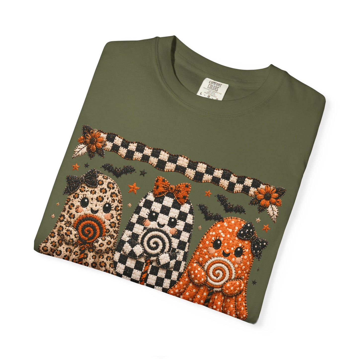 Spooky Halloween Folk Art Trio Ghosts T-Shirt