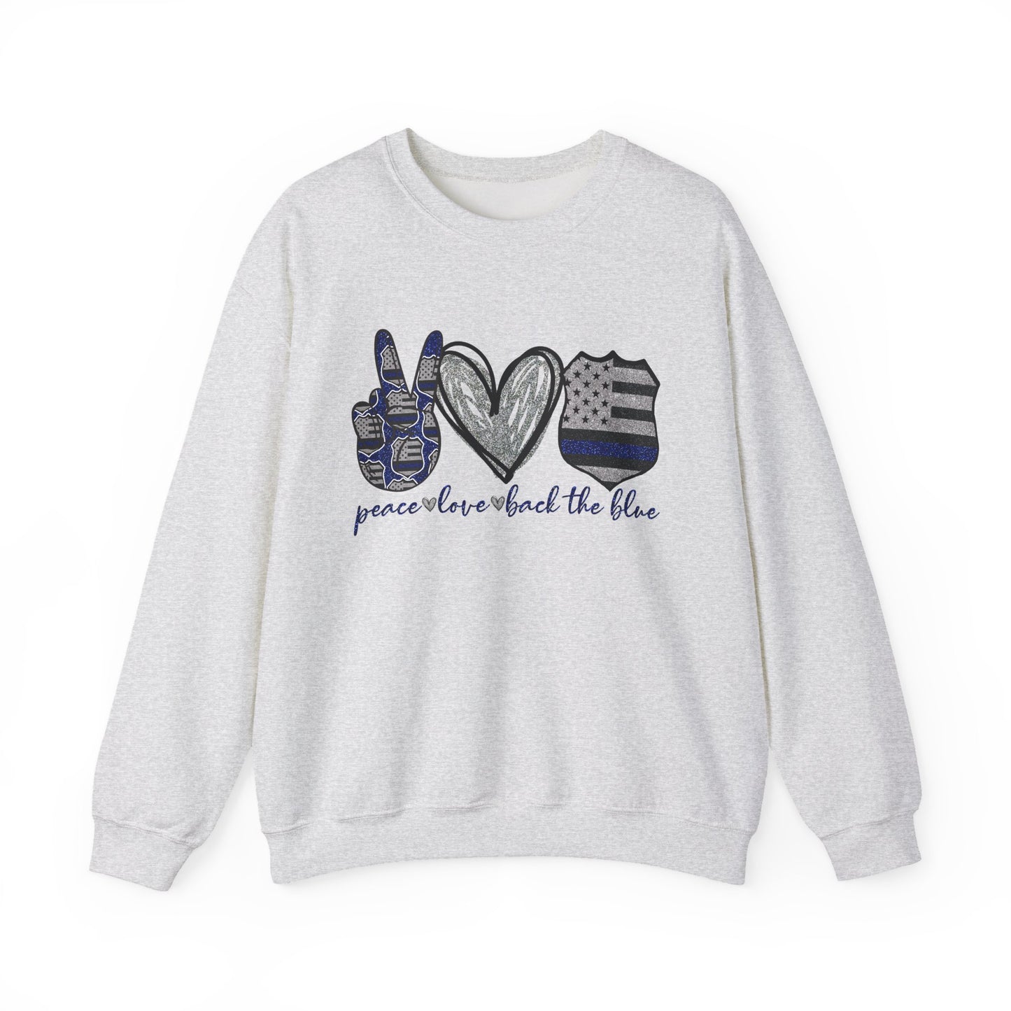 Peace Love Back the Blue Crewneck Sweatshirt
