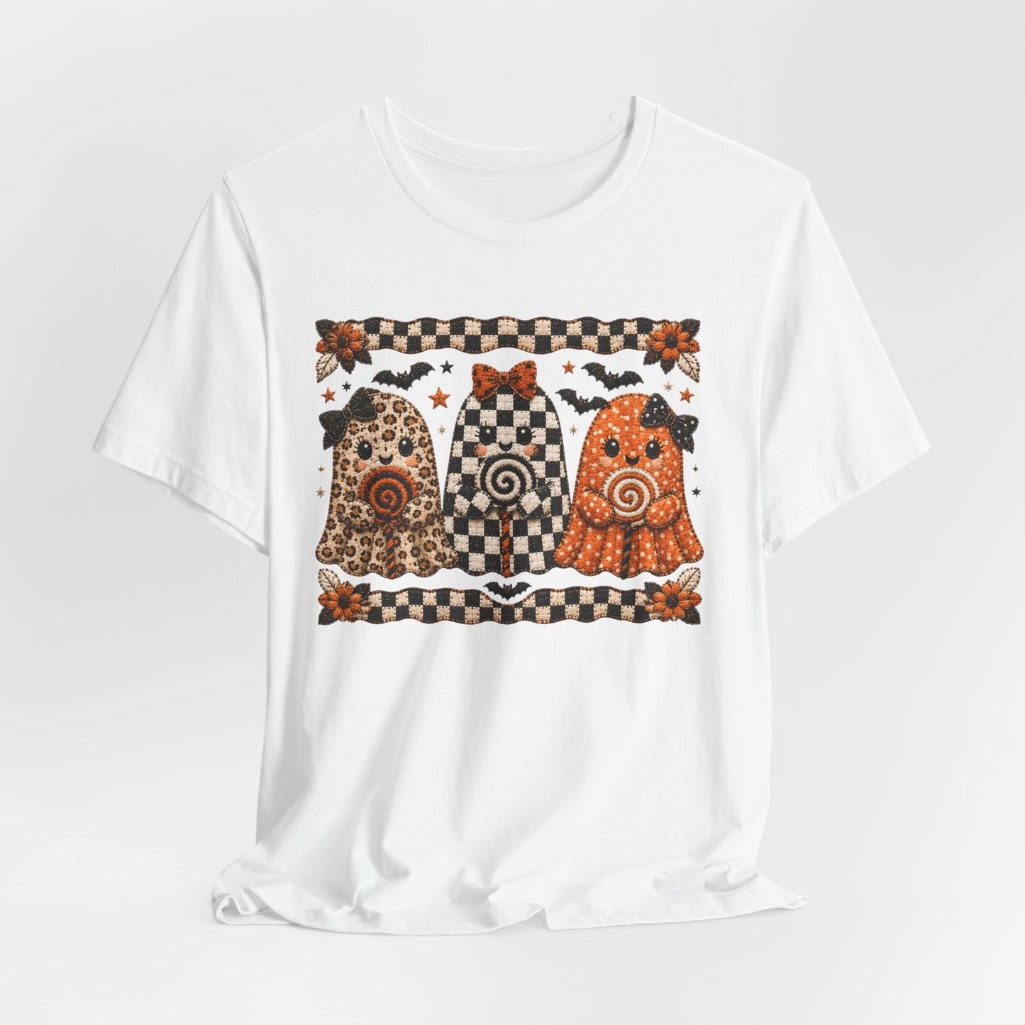Spooky Halloween Folk Art Ghost Trio T-Shirt